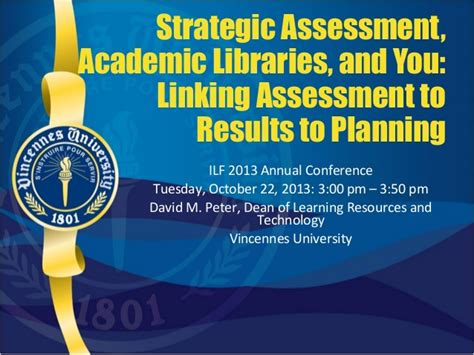 Ilf 2013 Strategic Assessment Academic Libraries And You Final