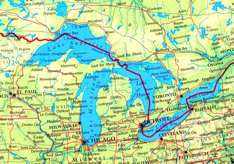 Great Lakes Area Map Draw A Topographic Map