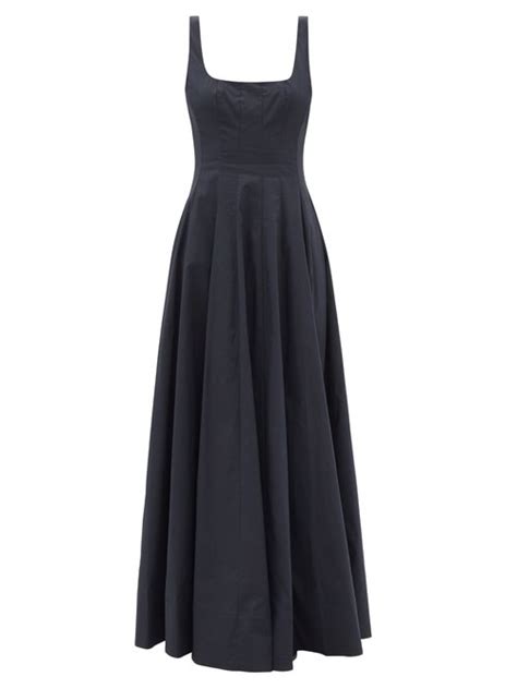Staud Wells Cotton Poplin Maxi Dress Black Coshio Online Shop