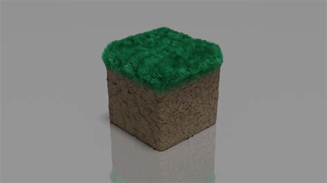 Realistic Minecraft Grass Block 3dmodeling
