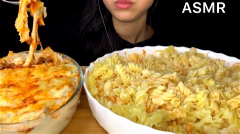 Asmr Cheesy Lasagna Pasta Mukbang Eating Sounds Youtube