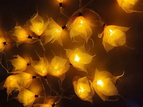 20 String Lights Bodhi Leaf Flower Fairy Lights Bedroom Home Etsy