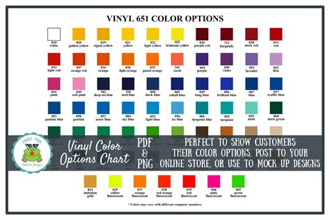 Oracal 651 Vinyl Color Options Chart