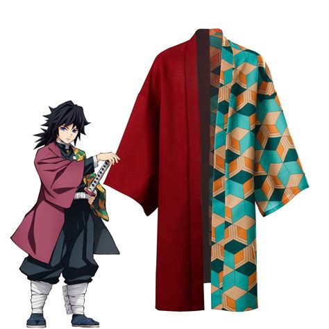 Tomioka Giyuu Plaid Cloak Demon Slayer Kimetsu No Yaiba Cosplay Costume