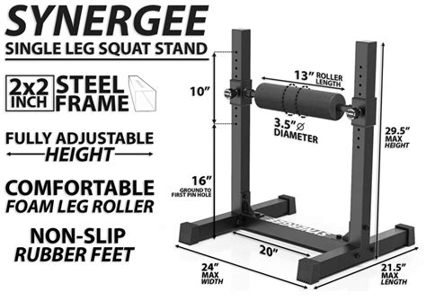 Synergee Single Leg Squat Roller Stand Squats Roller Squat Stands