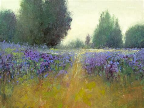 Misty Lavender Field Oil Painting By Don Bishop Artfinder