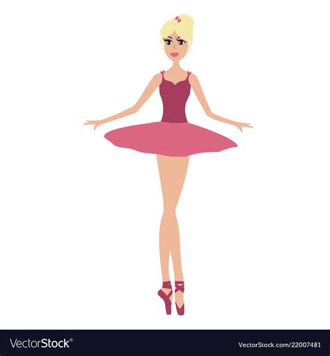 Cartoon Pretty Ballerina In Pink Dress Royalty Free Vector