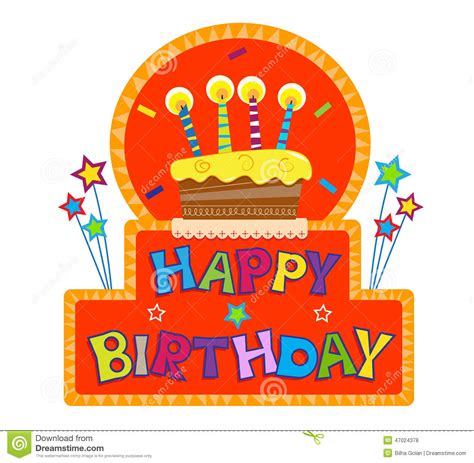 Happy Birthday Sign Stock Vector Illustration Of Wishes