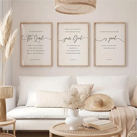 3pcs Bible Verse Wall Art Christian Home Decor Scripture Etsy