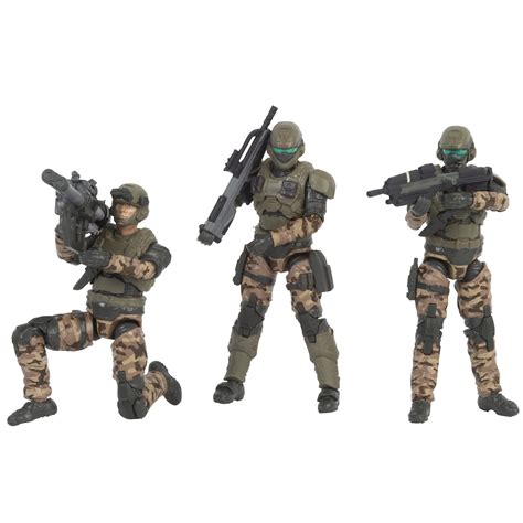 Halo 4” 3 Figure Pack Assortment Unsc Marines With Weapons Halo Fans