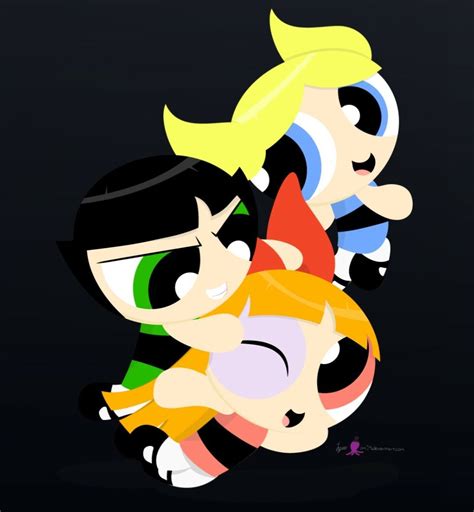 Two Cartoon Characters Are Hugging Each Other On A Black Background With The Captions Name
