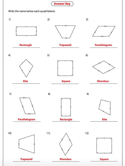 ️Identifying Quadrilaterals Worksheet Answers Free Download| Gambr.co