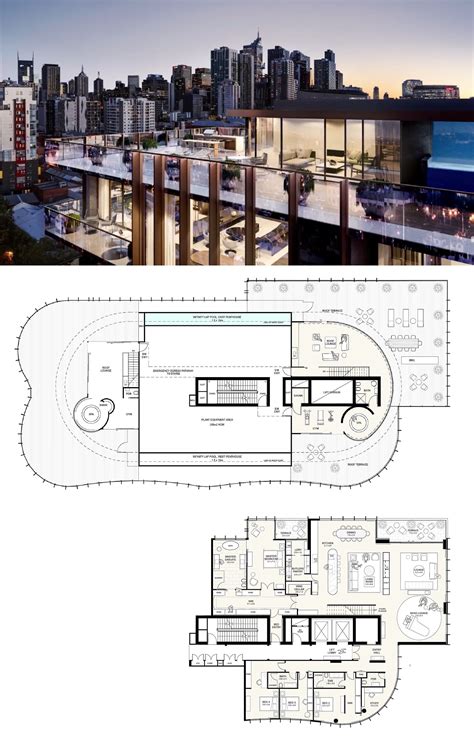 Penthouse Layout Floor Plans Modern Penthouse Exterior Luxury