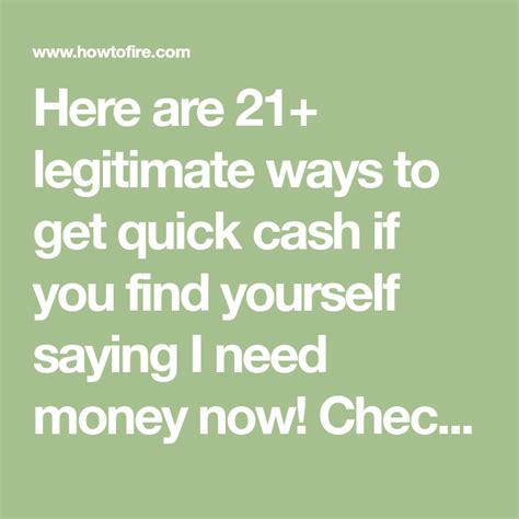 I Need Money Now 21 Legitimate Ways To Get Quick Cash I Need Money