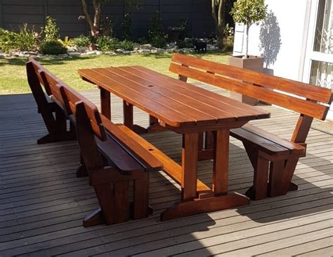 Teak Table With Benches And Backrests In Cape Town Affordable Quality