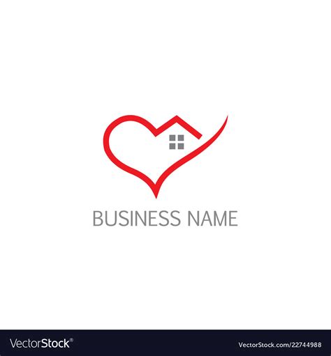 Love Heart House Logo Royalty Free Vector Image
