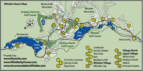 Whistler Map Whistler Accommodation Maps Bc Canada