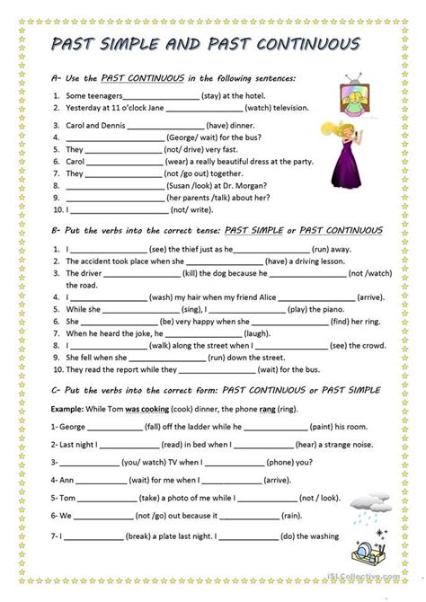 Past Simple And Past Continuous Teaching English Grammar Grammar Worksheets Simple Past Tense