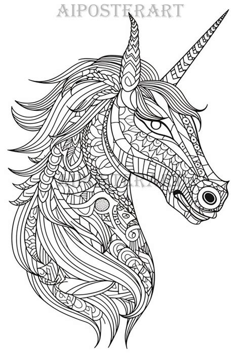 Mandala Unicorn Coloring Page For Adults Printable 1792x2688 Pixels