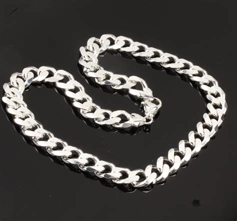 Super Heavyweight Solid Sterling Silver Men S Curb Chain 13mm Width