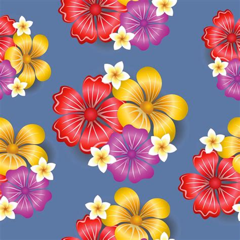 Tropical Flowers Seamless Pattern Background 429041 Vector Art At Vecteezy
