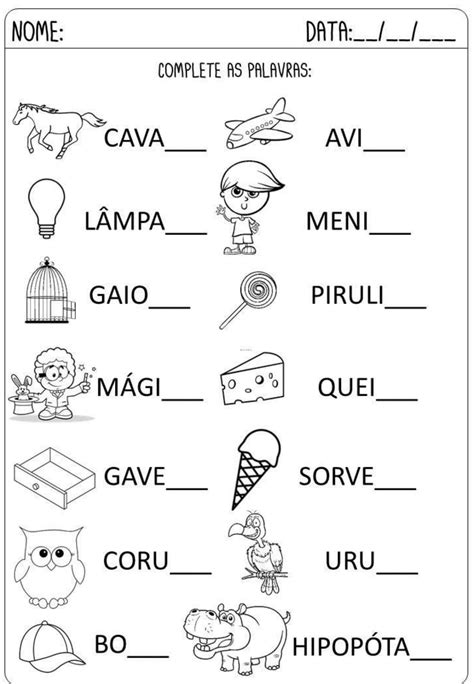 AlfabetizaÇÃo Atividades De LÍngua Portuguesa SÍlabas Simples