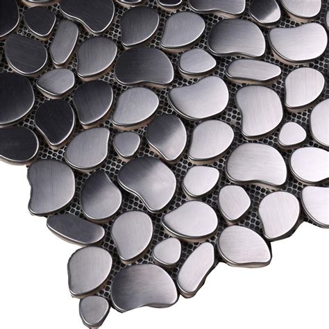 Decorative Cobble Pebble Shape Mosaic Tile For Stove Heng Xing