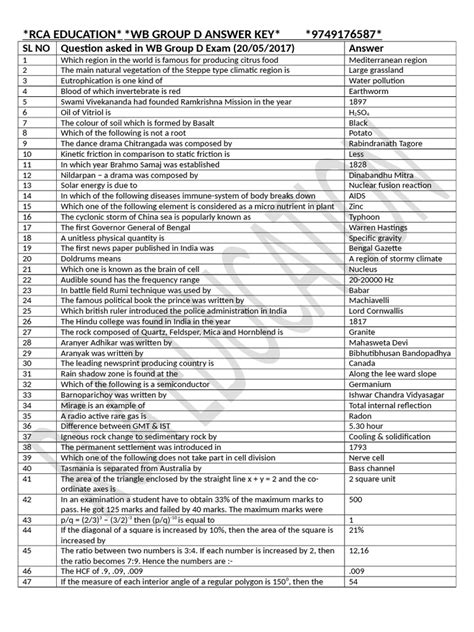 Rca Education Wb Group D Answer Key 9749176587 Pdf Triangle Rock