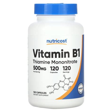 Nutricost Vitamin B Thiamine Mg Capsules Gluten Free Non