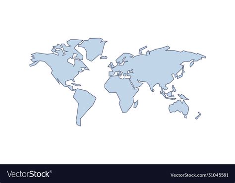 World Map Minimalism Cartoon Infographic Abstract Vector Image