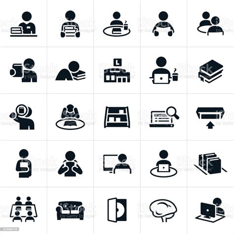 Library Icons Stock Illustration Download Image Now Icon Book
