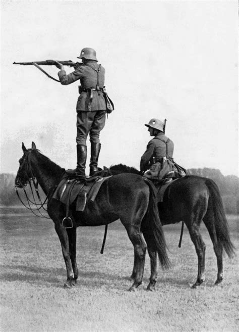 German Cavalry Taking Aim In The Standing Saddle Position 1935 Rgermany