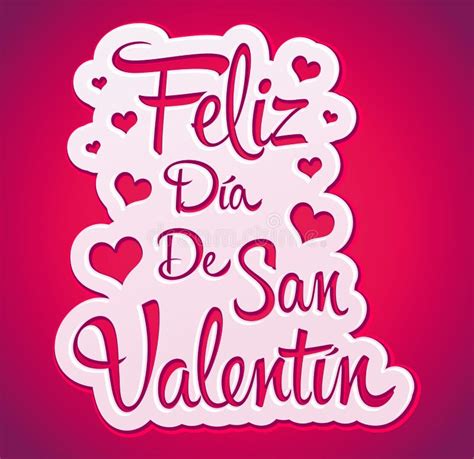 Feliz San Valentin Letras Españolas Del Vector Del Texto De Las