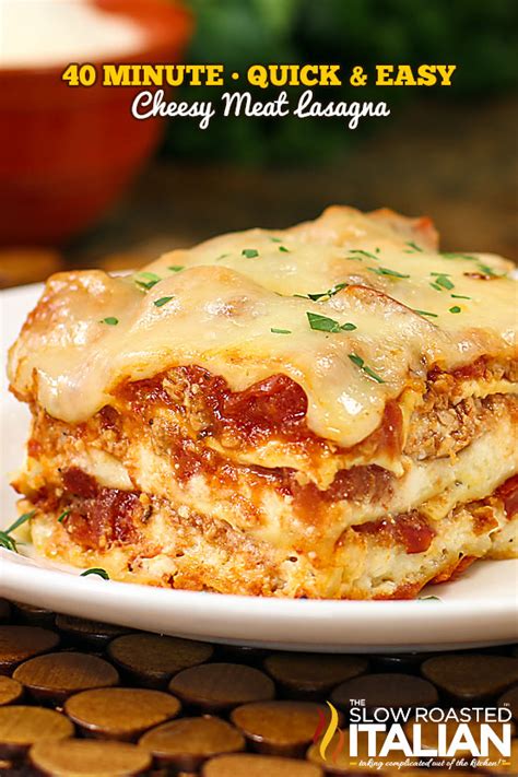 40 Minute Quick And Easy Cheesy Meat Lasagna