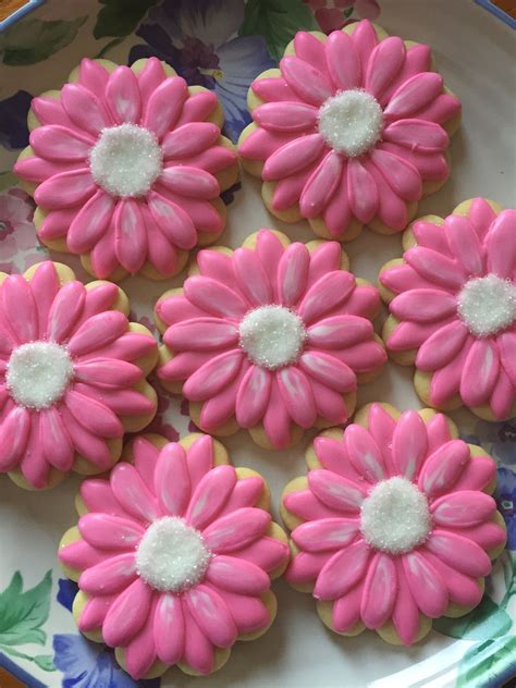 Pink Flowers Flower Sugar Cookies Cookie Decorating Royal Icing Cookies