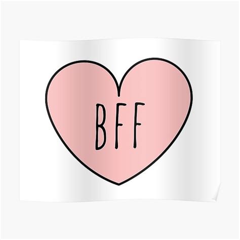 Bff Pink Heart Poster By Karolinapaz Redbubble