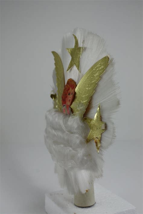 Vintage Angel Tree Topper Spun Glass Angel Hair Etsy