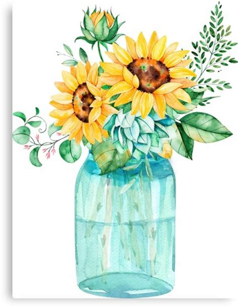 Download High Quality Sunflower Clipart Mason Jar Transparent Png