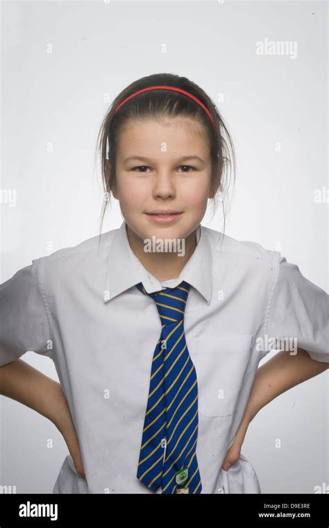 Thinking And Positive Bemusing School Girl Studio Shot Young Girl