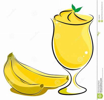 Banana Smoothie Milkshake Clipart Illustration Glass Bananas