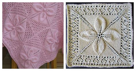 Bernat garden wall knit blanket skill level: Leaf Motifs Afghan Baby Blanket Free Knitting Pattern