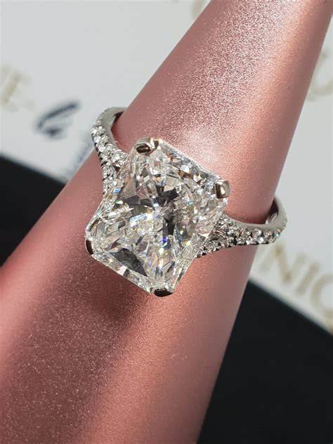 14k Gold Radiant Cut Engagement Ring 4 Carat Wedding Ring Etsy