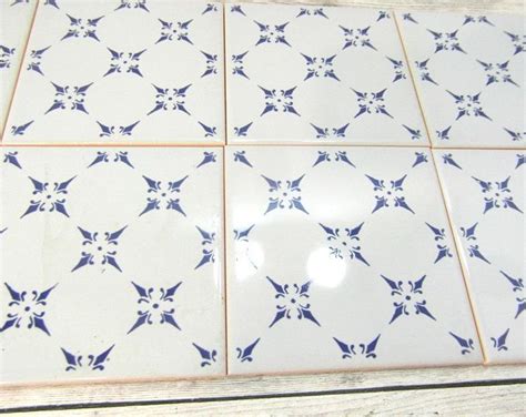 Blue And White French Country Handpainted Ceramic Tiles 4 X Etsy