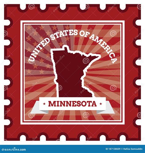 Minnesota Postage Stamp Vector Illustration Decorative Design Stock