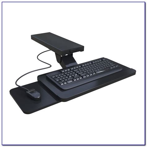 Your keyboard tray should position your keyboard approximately 4 to 6 inches beneath your desktop to improve your posture and form while typing. Computer Keyboard Tray Under Desk - Desk : Home Design ...