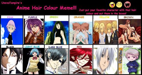 Anime Hair Color Meme By Shadoekat On Deviantart