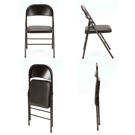 Cosco Vinyl Folding Chair Black 4 Pack Zars Buy