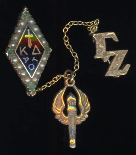 Kappa Delta Emeralds And Pearls Frat Pin