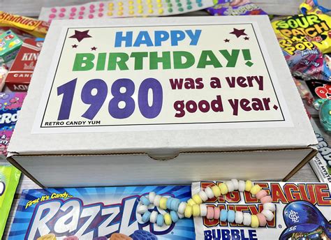 Retro Candy Yum 1980 42nd Birthday Ideas Retro Decade 80s Candy Gag