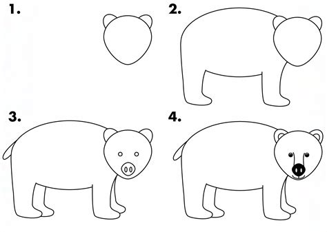How To Draw A Black Bear For Kids Drawbear Wildlife Polar
